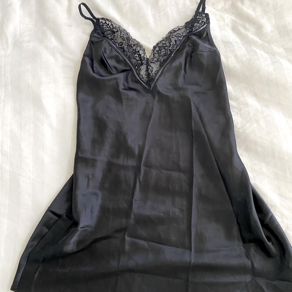 Lasenza Black Satin and Lace Slip - Picture 1 of 1